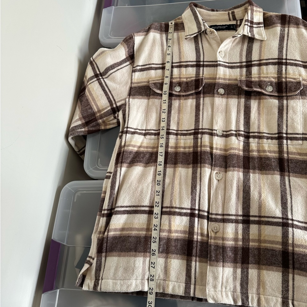Abercrombie & Fitch Relaxed Shirt Jacket Size Large Tall Soft A&F Collection - Picture 7 of 9